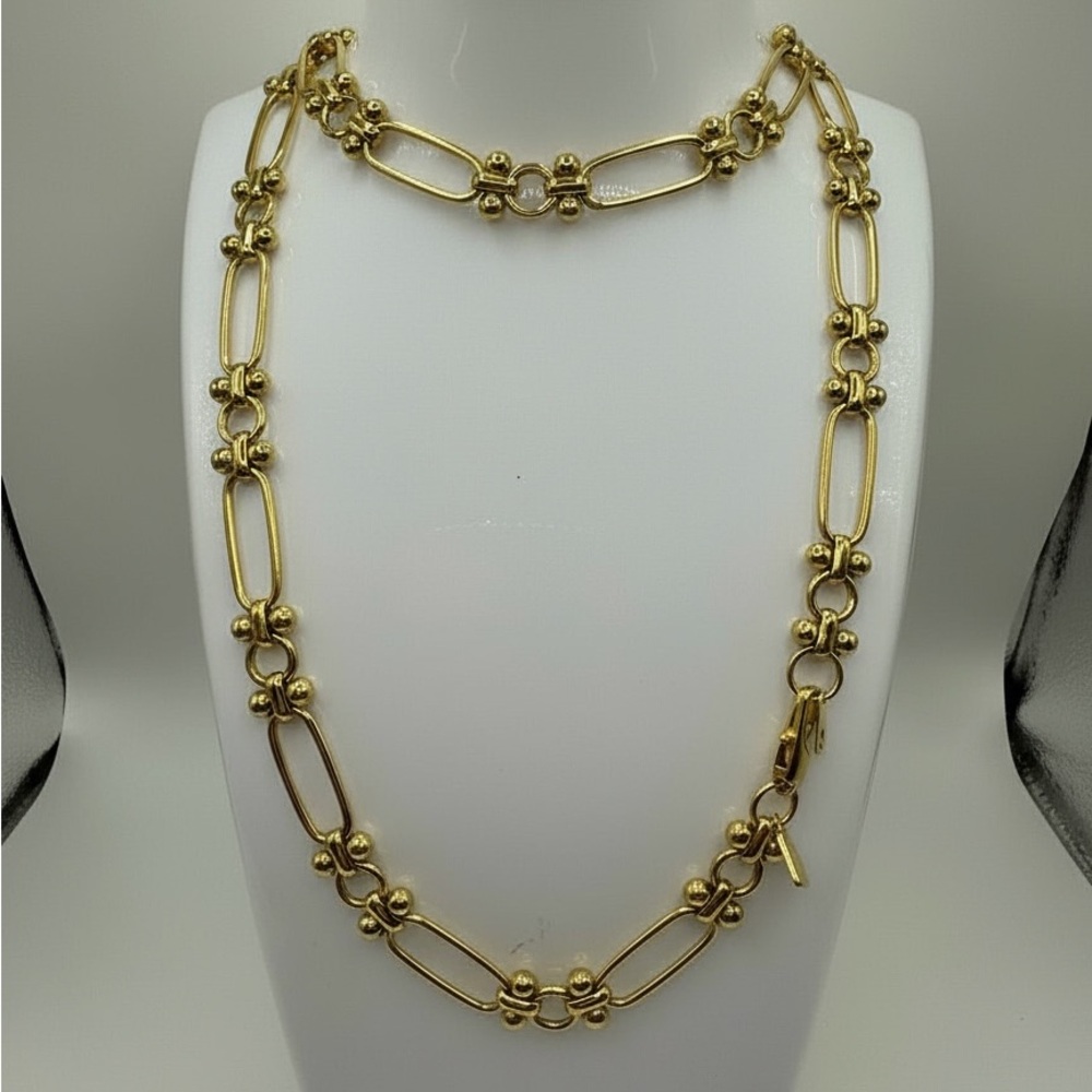 Ann Klein adjustable gold tones paper clip necklace weighs 78.72 grams heavy